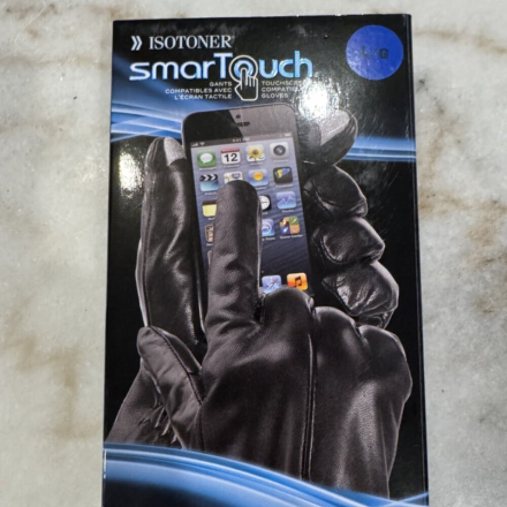 Isotoner SmartTouch Men's Leather Gloves - Large NWOT